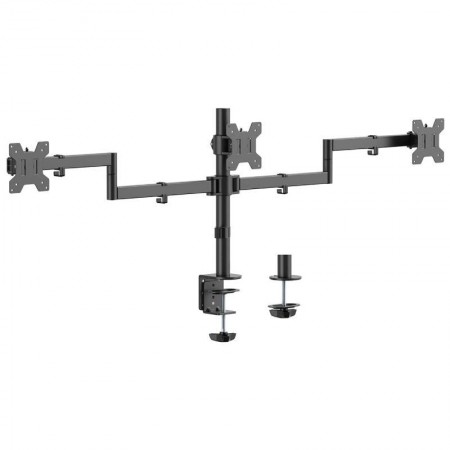 Soporte de Mesa para 3 Monitores Aisens DT27TSR-281/ Giratorio/ Inclinable/ hasta 10kg