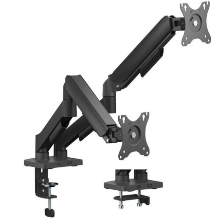 Soporte de Mesa con Contrapeso para 2 Monitores Aisens DT32TSR-357/ Giratorio/ Inclinable/ hasta 9kg