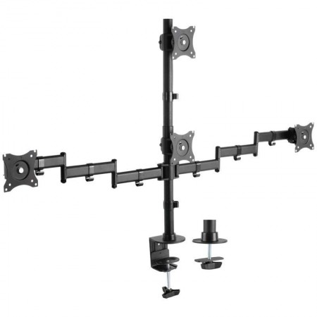 Soporte de Mesa para 4 Monitores y TV Aisens DT27TSR-379/ Giratorio/ Inclinable/ hasta 8kg