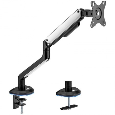 Soporte de Mesa Gaming con Contrapeso para Monitor Aisens DT32TSR-295/ Giratorio/ Inclinable/ hasta 9kg/ con Iluminación RGB