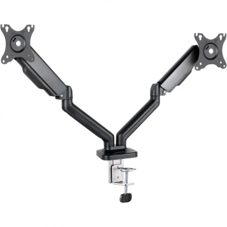 Soporte de Mesa para 2 Monitores TooQ DB5132TNR-B/ Giratorio/ Inclinable/ hasta 9kg