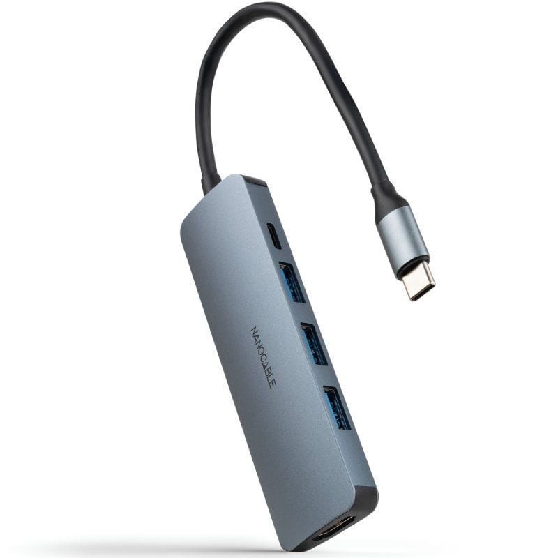 Docking Tipo-C Nanocable 10.16.4605/ 3xUSB/ 1xHDMI 4K/ 1xUSB Tipo-C PD/ Gris