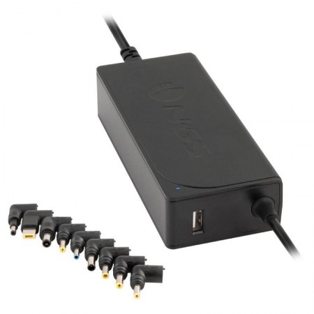 Cargador de Portátil NGS W-70W/ 1xUSB/ 70W/ Automático/ 9 Conectores/ Voltaje 18.5-20V
