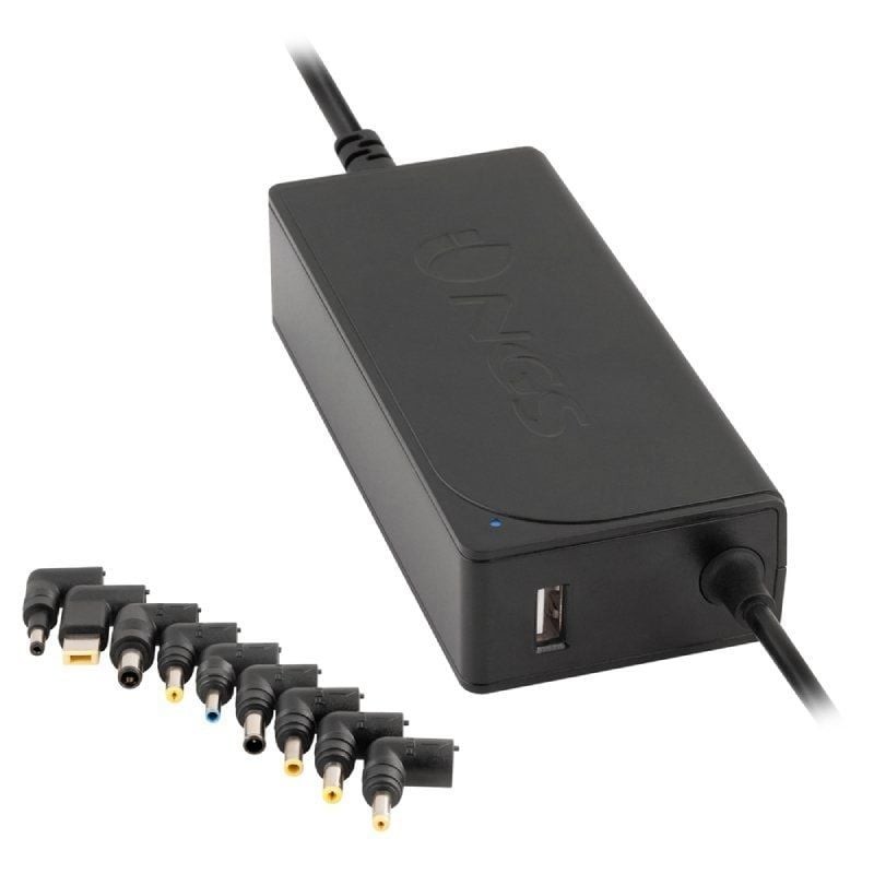Cargador de Portátil NGS W-70W/ 1xUSB/ 70W/ Automático/ 9 Conectores/ Voltaje 18.5-20V