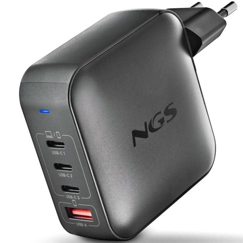 Cargador de Portátil GaN NGS BUD 165W/ 165W/ Automático/ Voltaje 5-21V