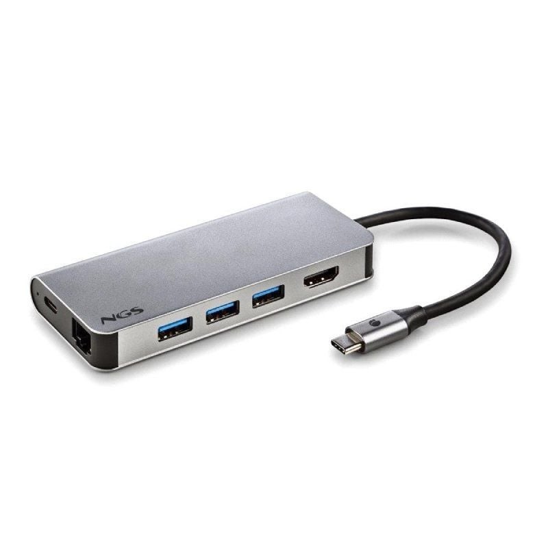 Docking USB Tipo-C NGS WonderDock8/ 3xUSB/ 1xUSB Tipo-C DP/ 1xHDMI 4K/ 1xRJ45/ 1xLector Tarjetas SD