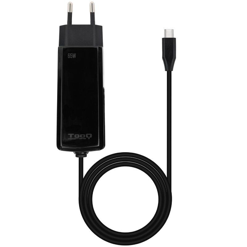 Cargador de Portátil GaN TooQ TQLC-USBCGAN65PD-C USB Tipo-C/ 65W/ Automático/ Voltaje 5-20V
