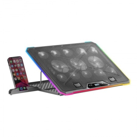 Soporte Refrigerante Mars Gaming MNBC13 para Portátiles hasta 17'/ Iluminación LED