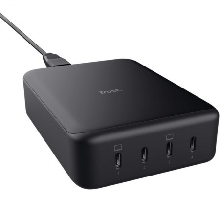Cargador de Pared GaN Trust Maxo/ 4xUSB Tipo-C/ 240W/ Automático/ Voltaje 5-20V