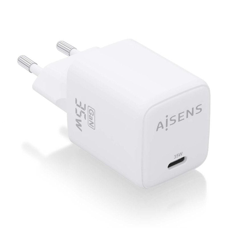 Cargador de Pared GaN Aisens ASCH-35W1P016-W/ 1xUSB Tipo-C/ 35W
