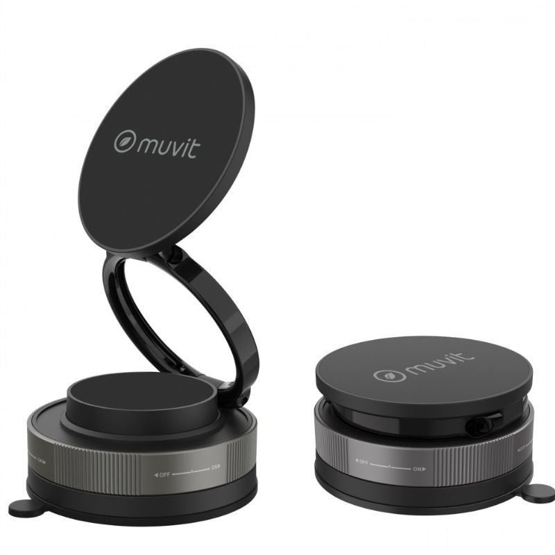 Soporte de Smartphone para Coche Muvit For Change MCCHL0035/ Negro
