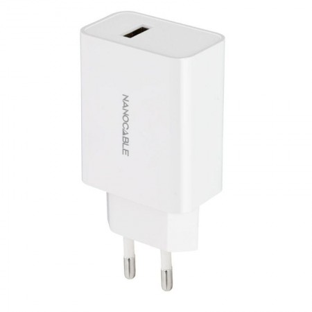 Cargador de Pared Nanocable 10.10.2003/ 1xUSB/ 10W/ Blanco