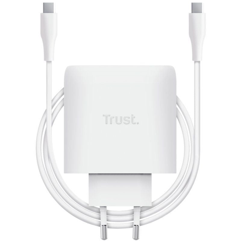 Cargador de Pared GaN Trust Maxo 65W/ 1xUSB Tipo-C/ Incluye Cable USB Tipo-C/ 65W