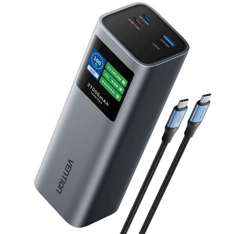 Powerbank 27000mAh Vention FKEH0/ 140W/ Gris
