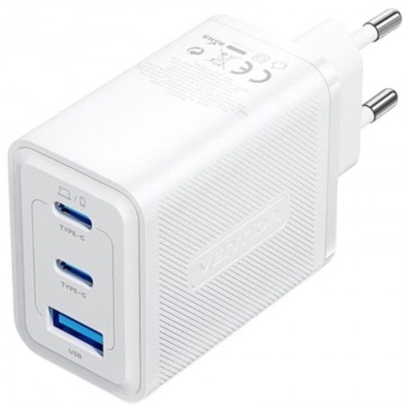 Cargador de Pared GaN Vention FERW0-EU/ 2xUSB Tipo-C/ 1xUSB/ 65W