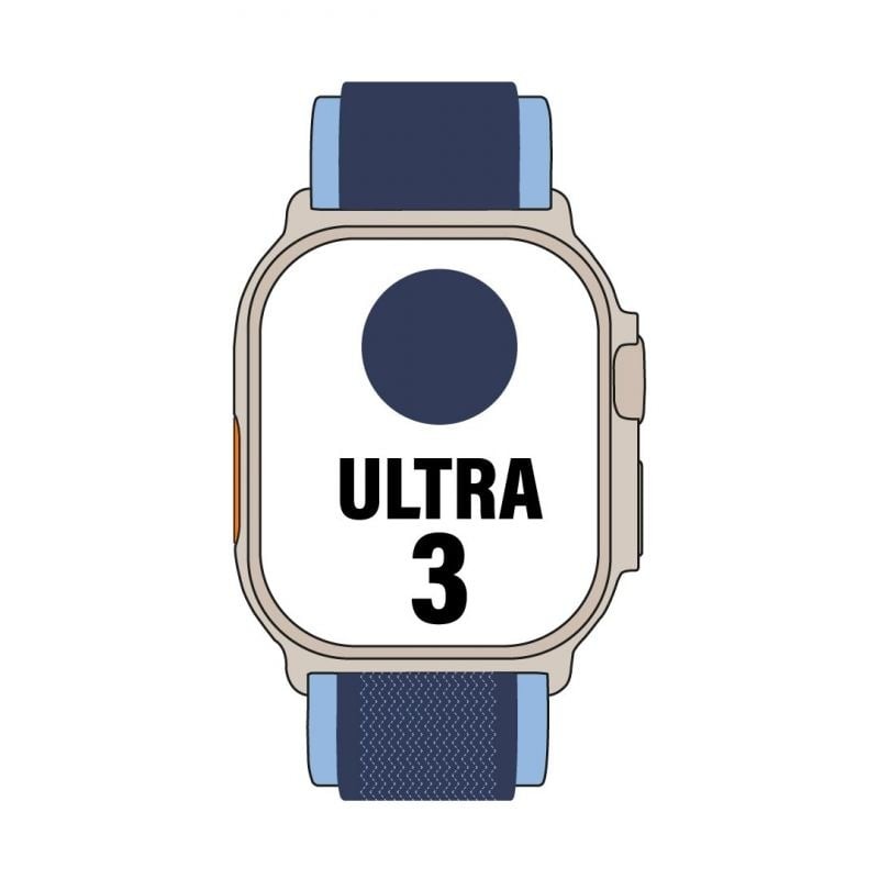 Apple Watch Ultra 3/ GPS/ Cellular/ 49mm/ Caja de Titanio Natural/ Correa Loop Trail Azul/azul brillante M/L