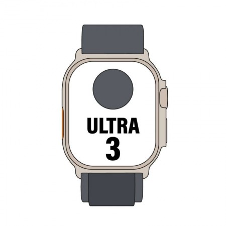 Apple Watch Ultra 3/ GPS/ Cellular/ 49mm/ Caja Titanio Negro/ Correa Loop Alpine Negra S