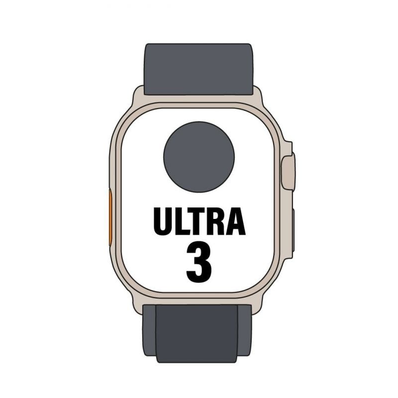 Apple Watch Ultra 3/ GPS/ Cellular/ 49mm/ Caja Titanio Negro/ Correa Loop Alpine Negra L