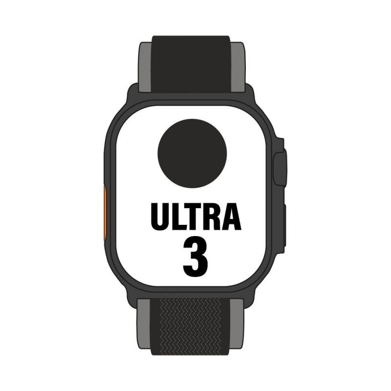 Apple Watch Ultra 3/ GPS/ Cellular/ 49mm/ Caja Titanio Negro/ Correa Trail Loop Negra S/M