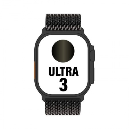 Apple Watch Ultra 3/ GPS/ Cellular/ 49mm/ Caja Titanio Negro/ Correa Milanese Negra S