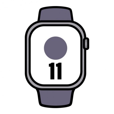 Apple Watch Series 11/ GPS/ 42mm/ Plata/ Correa Deportiva Niebla Lila (S/M)
