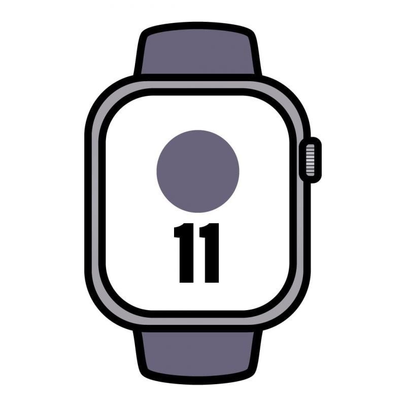 Apple Watch Series 11/ GPS/ 46mm/ Plata/ Correa Deportiva Niebla Lila (M/L)