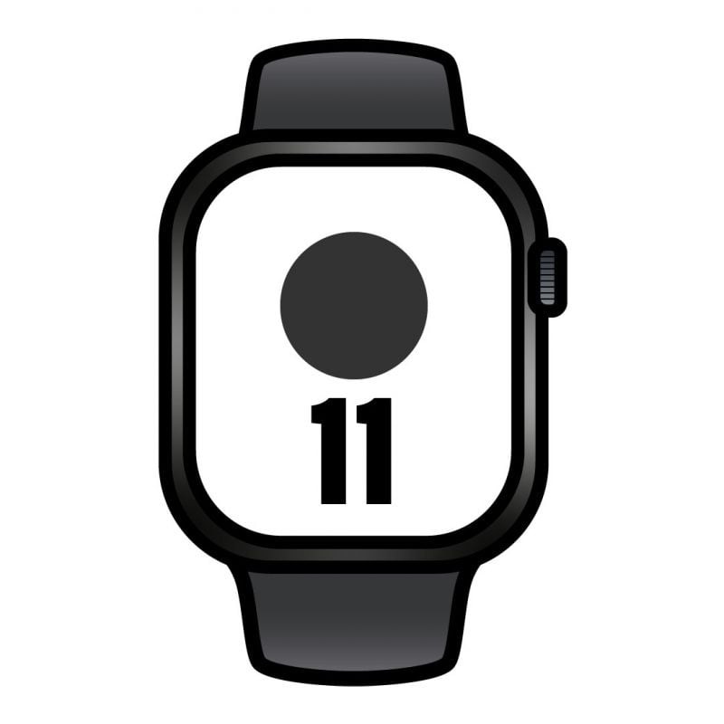 Apple Watch Series 11/ GPS/ Cellular/ 42mm/ Negro Azabache/ Correa Deportiva Negra (S/M)