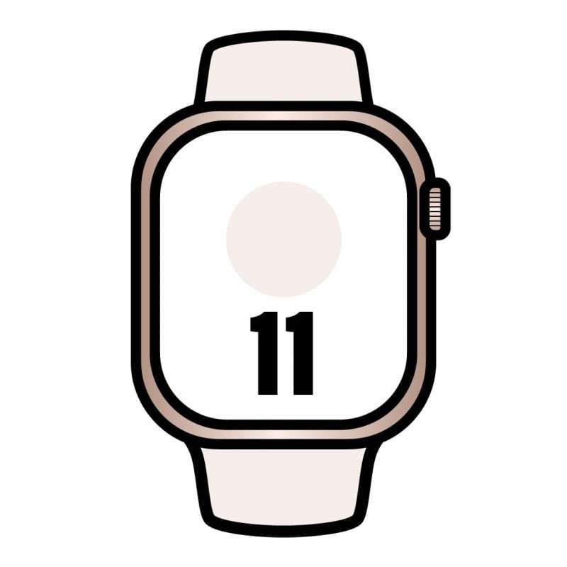 Apple Watch Series 11/ GPS/ Cellular/ 42mm/ Oro Rosa/ Correa Deportiva Rosa Rubor (S/M)