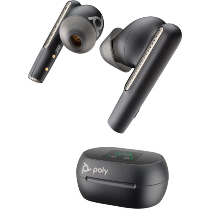 Auriculares Bluetooth Poly Voyager Free 60+ UC M con estuche de carga + Adaptador BT700/ Autonomía 10h/ Negros