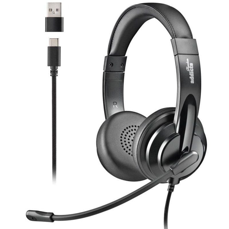 Auriculares NGS VOX605 USB-C/ con Micrófono/ USB Tipo-C/ Negros