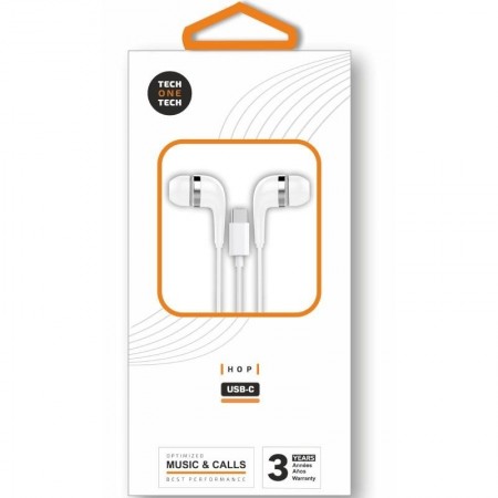 Auriculares Intrauditivos Tech One Tech earTECH TEC1304/ con Micrófono/ USB Tipo-C/ Blancos