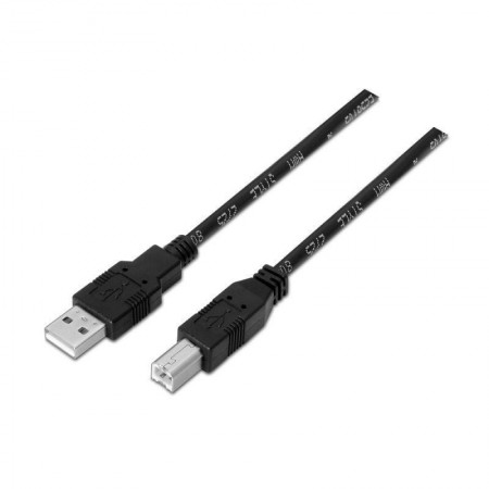 Cable USB 2.0 Impresora Aisens A101-0008/ USB Tipo-B Macho - USB Macho/ 4.5m/ Negro