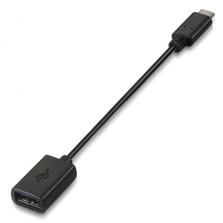 Cable USB 2.0 Aisens A107-0059/ USB Tipo-C Macho - USB Hembra/ 480Mbps/ 15cm/ Negro