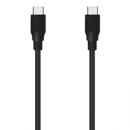 Cable USB 3.2 Tipo-C Aisens A107-0703 20GBPS 5A 100W/ USB Tipo-C Macho - USB Tipo-C Macho/ Hasta 100W/ 20Gbps/ 1.5m/ Negro
