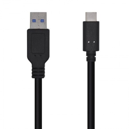 Cable USB 3.1 Tipo-C Aisens A107-0450/ USB Tipo-C Macho - USB Macho/ 10Gbps/ 1.5m/ Negro