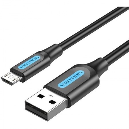 Cable USB 2.0 Vention COLBF/ USB Macho - MicroUSB Macho/ 480Mbps/ 1m/ Negro