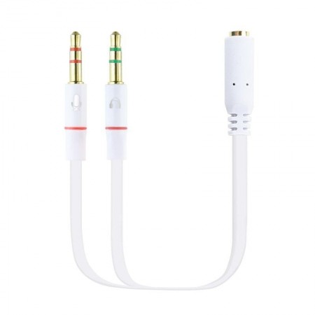 Cable Estéreo Nanocable 10.24.1203/ Jack 3.5 Hembra - 2x Jack 3.5 Macho/ 20cm/ Blanco