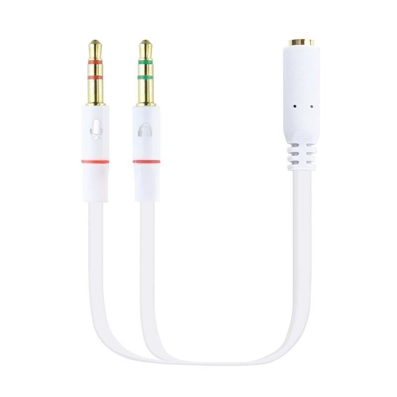 Cable Estéreo Nanocable 10.24.1203/ Jack 3.5 Hembra - 2x Jack 3.5 Macho/ 20cm/ Blanco
