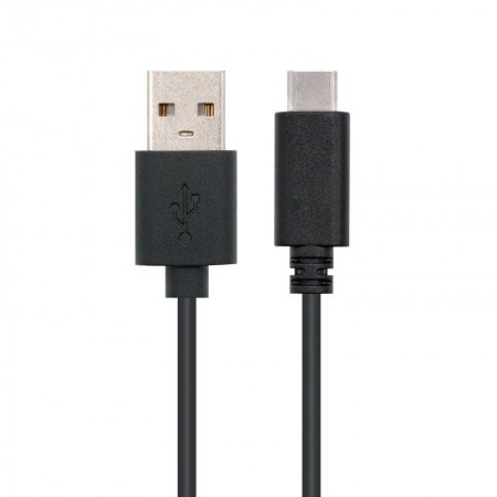Cable USB 2.0 Tipo-C Nanocable 10.01.2100/ USB Tipo-C Macho - USB Macho/ 480Mbps/ 50cm/ Negro