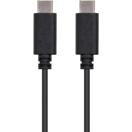 Cable USB 2.0 Tipo-C Nanocable 10.01.2301/ USB Tipo-C Macho - USB Tipo-C Macho/ 480Mbps/ 1m/ Negro