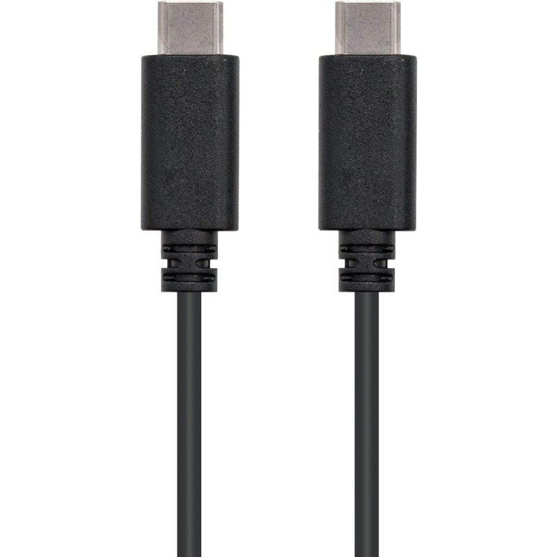 Cable USB 2.0 Tipo-C Nanocable 10.01.2301/ USB Tipo-C Macho - USB Tipo-C Macho/ 480Mbps/ 1m/ Negro