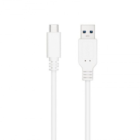 Cable USB 3.1 Tipo-C Nanocable 10.01.4001-W/ USB Tipo-C Macho - USB Macho/ 10Gbps/ 1m/ Blanco