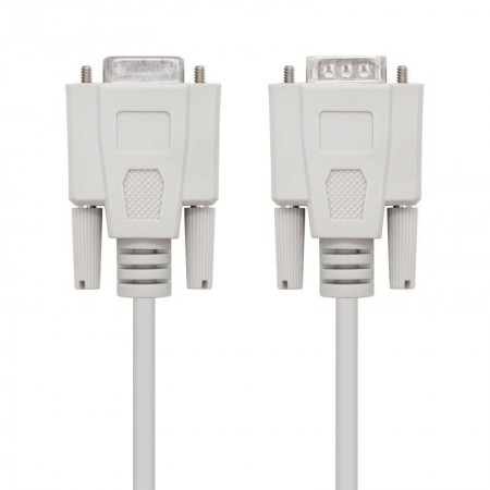 Cable Serie NULL Modem Nanocable 10.14.0502/ DB9 Macho - DB9 Hembra/ 1.8m/ Beige
