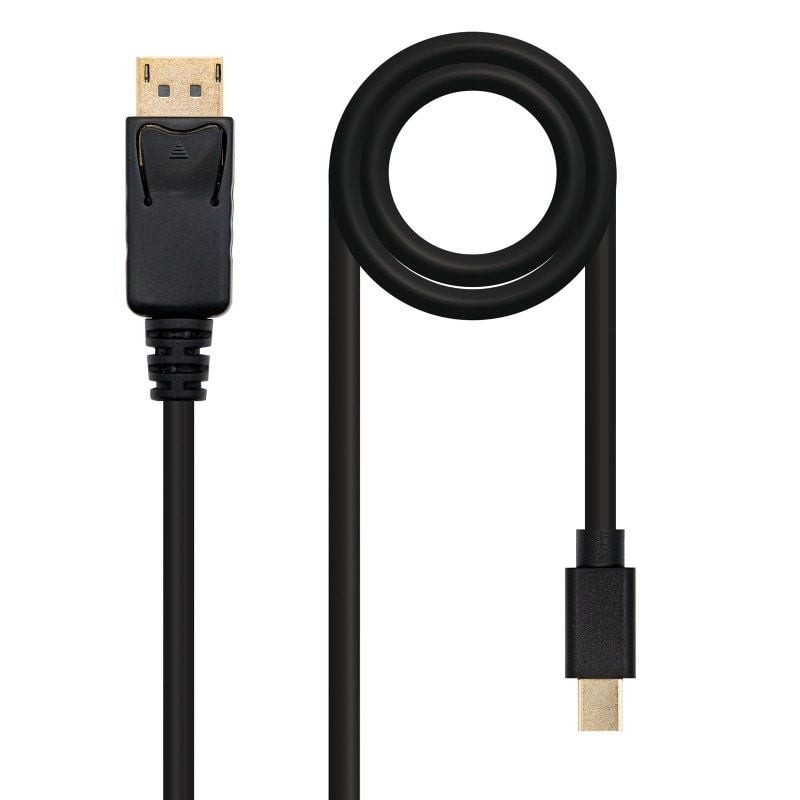 Cable Mini DisplayPort 1.2 4K Nanocable 10.15.2402/ Mini DisplayPort Macho - DisplayPort Macho/ 2m/ Negro