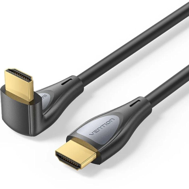 Cable HDMI 2.0 4K Acodado Vention ALRBF/ HDMI Macho - HDMI Macho/ 1m/ Negro