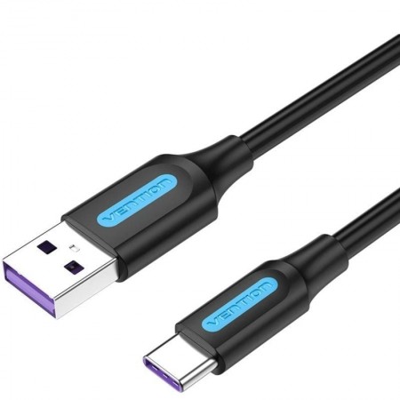 Cable USB 2.0 Tipo-C Vention CORBH/ USB Macho - USB Tipo-C Macho/ 480Mbps/ 2m/ Negro