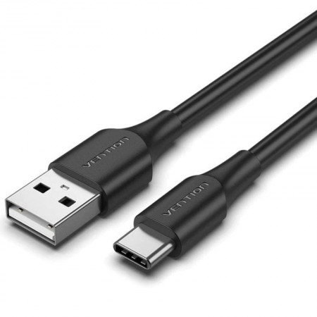 Cable USB 2.0 Tipo-C Vention CTHBC/ USB Tipo-C Macho - USB Macho/ 480Mbps/ 25cm/ Negro