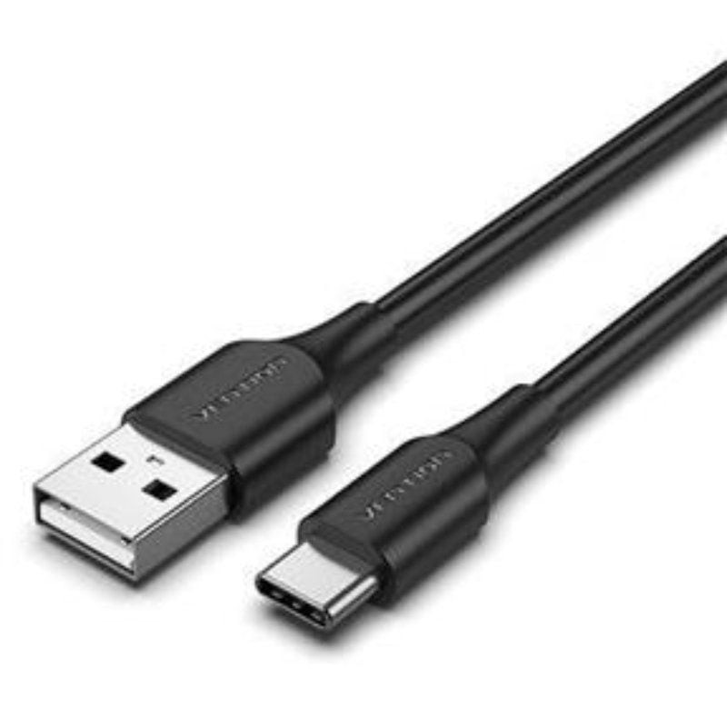 Cable USB 2.0 Tipo-C Vention CTHBI/ USB Tipo-C Macho - USB Macho/ 480Mbps/ 3m/ Negro