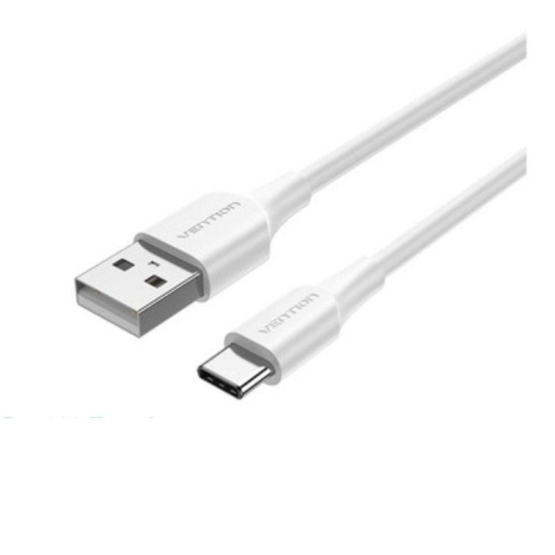 Cable USB 2.0 Tipo-C Vention CTHWH/ USB Tipo-C Macho - USB Macho/ 480Mbps/ 2m/ Blanco