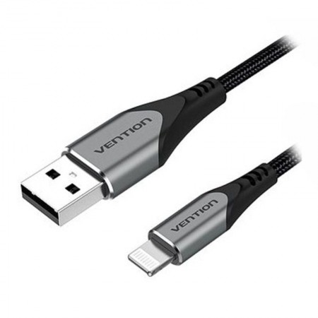 Cable USB 2.0 Lightning Vention LABHF/ USB Macho - Lightning Macho/ 480Mbps/ 1m/ Gris